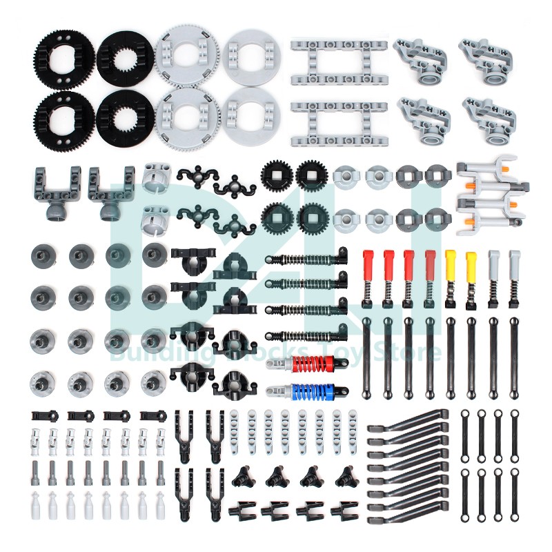 Tech Gear Accessories - 148 elementów MOC Techniczne Części Zębatka