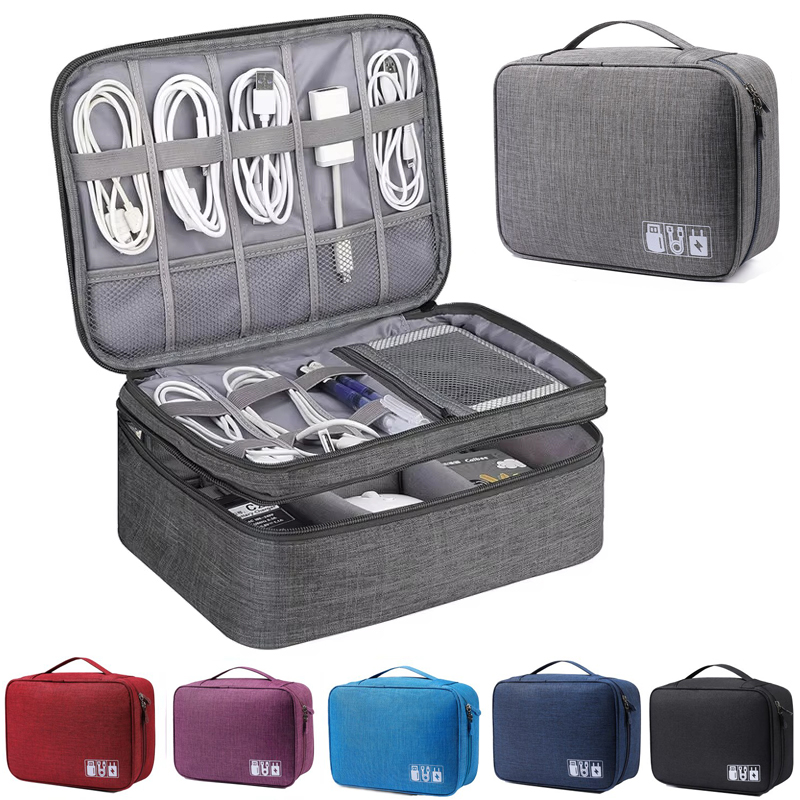 Tech Accessories Case - Wodoodporny organizer na kable, przenośny futerał