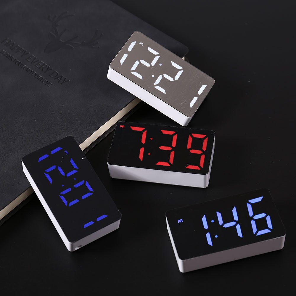 Tech Accessories Desk - Elektroniczny zegarek LED Lustro Budzik Wyposażenie