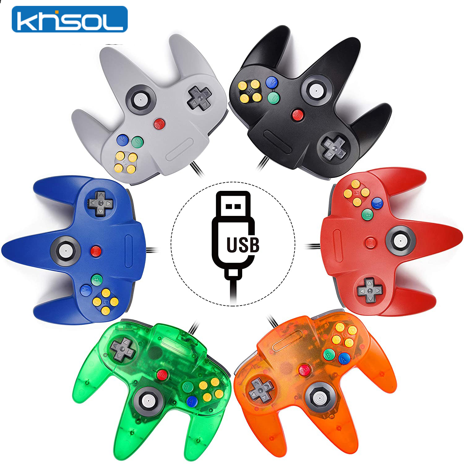 Tech Accessories Pc - Kontroler N64 Klasyczny przewodowy zdalny gamepad