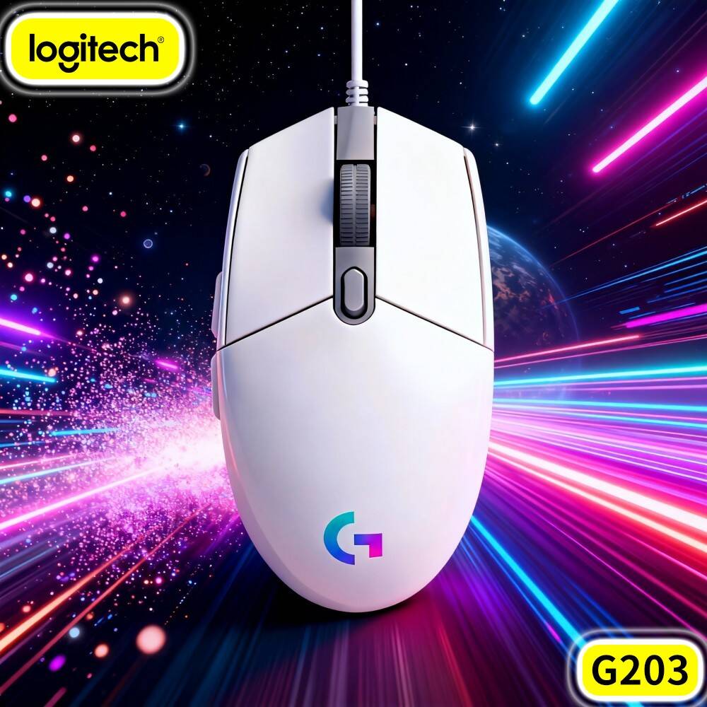 Logitech Mouse G203 - Logitech G203 Przewodowa Mysz Gamingowa z